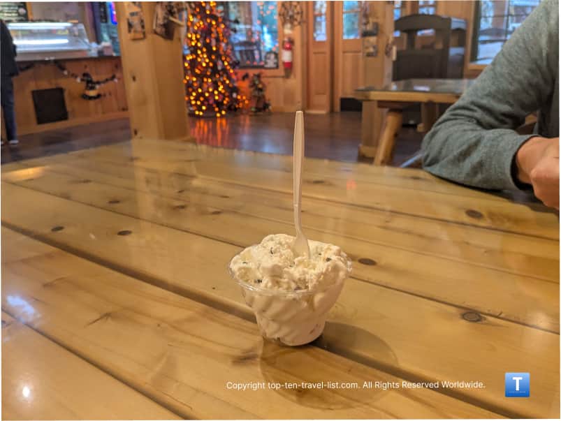 Caramel apple ice cream at Pine Cone shop in North Royalton, Ohio