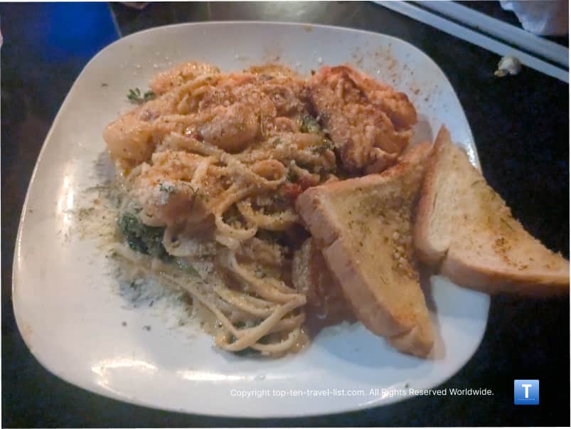 Creepy Seafood pasta at the Haunted House Restaurant