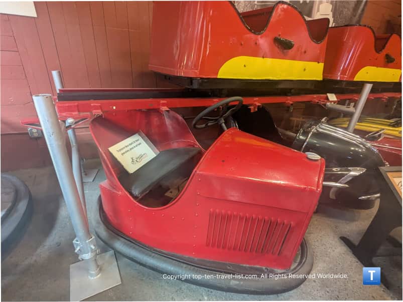 Early bumper cars at the Herschell Carrousel Museum in New York