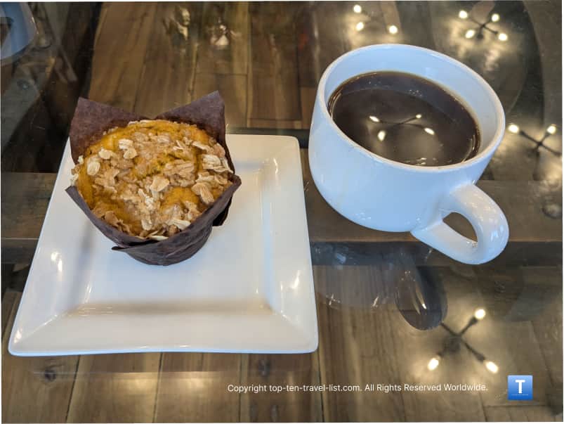 Pumpkin cream cheese muffin at Metropolitan coffee
