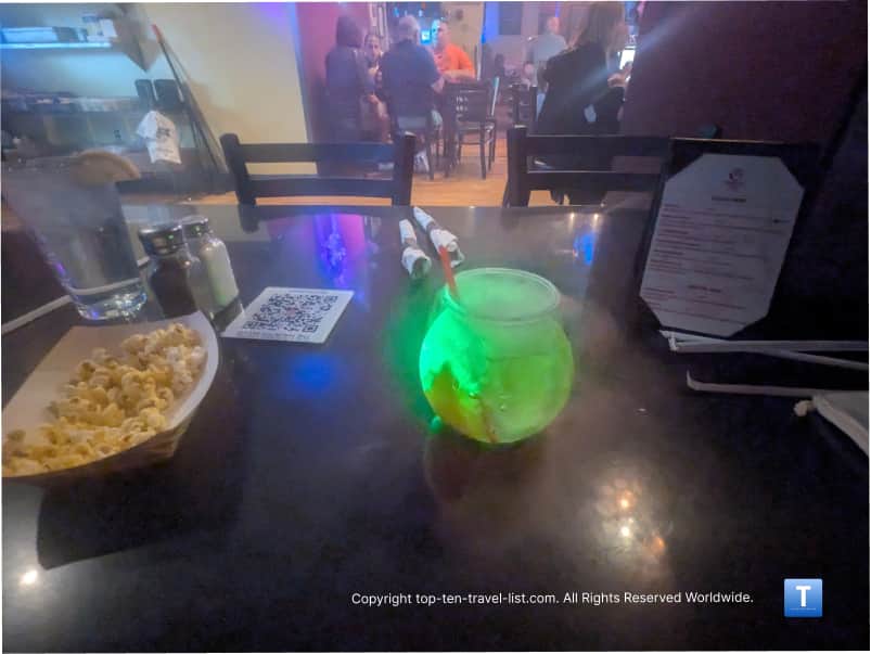 Spooky drink at the Haunted House restaurant in Cleveland