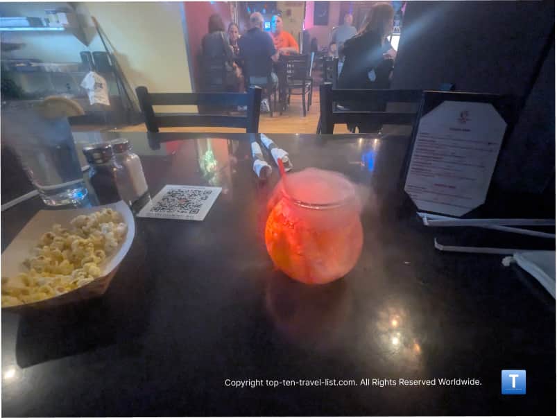 Smokin Peach Bellini at the Haunted House Restaurant