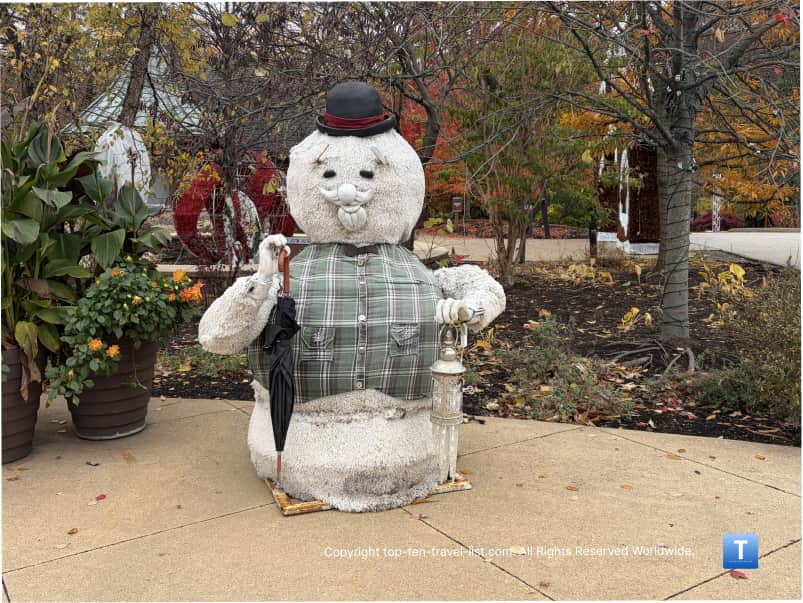 Sam the Snowman display at the Cleveland Zoo lights