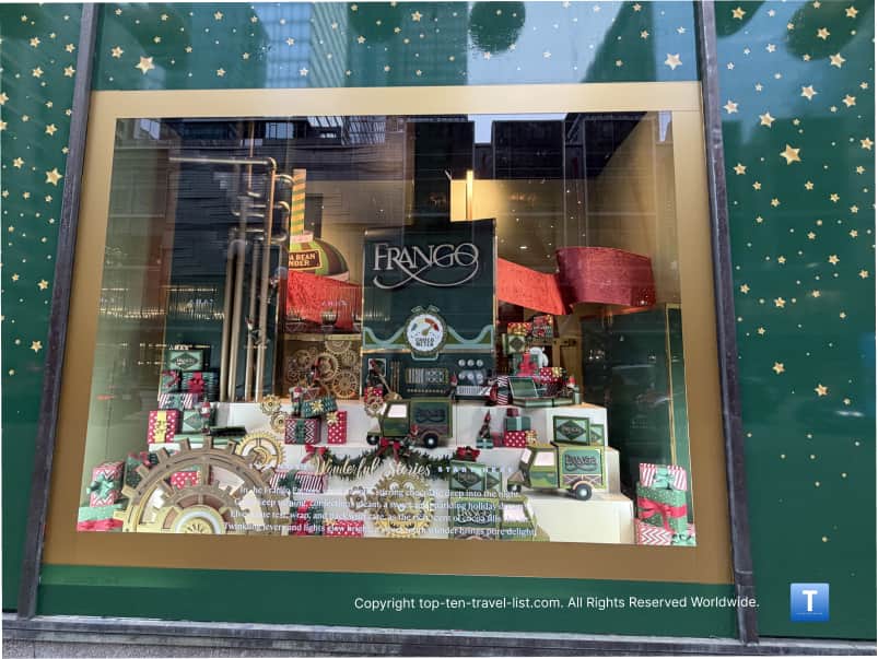 Frango mint window display at Macy's on State Street