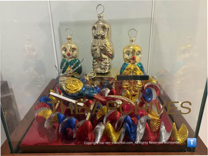 Old glass ornaments at Macy's in Chicago on State Street