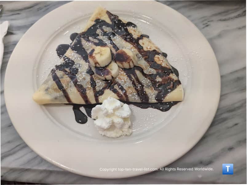 Chocolate Lovers crepe at Le Petit Triangle Cafe in Cleveland