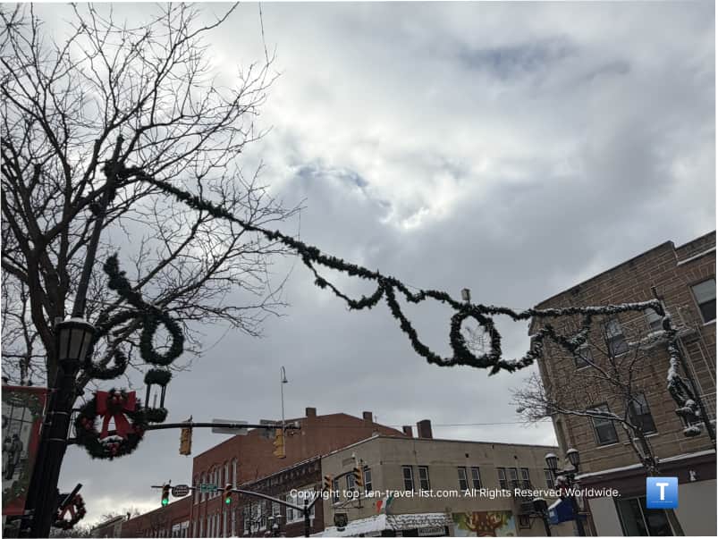 Garland across the streets Christmas decor 