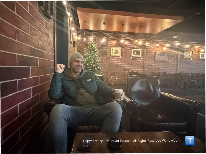 Brick wall at Couchland coffeehouse in Wickliffe