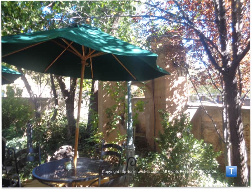 Garden patio at the Secret Garden Cafe in Sedona