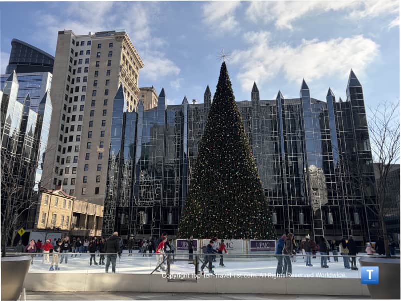 Skating at the PPG Place in downtown Pittsburgh 
