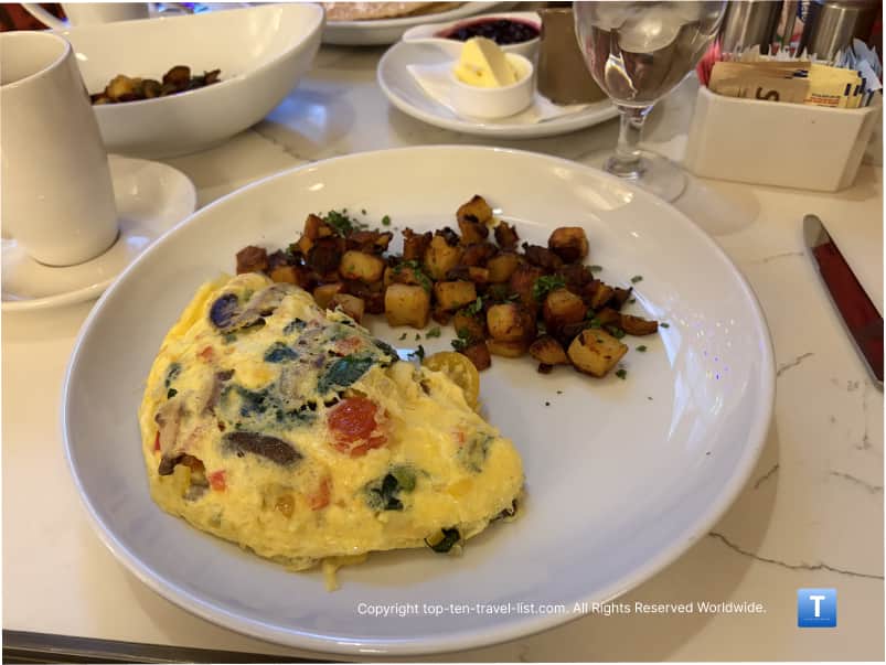 Veggie omelet at the Terrace Room in Pittsburgh 
