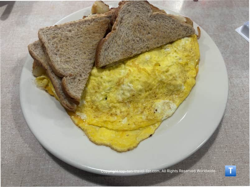 Veggie omelette at Kleifeld's restaurant in Willoughby 