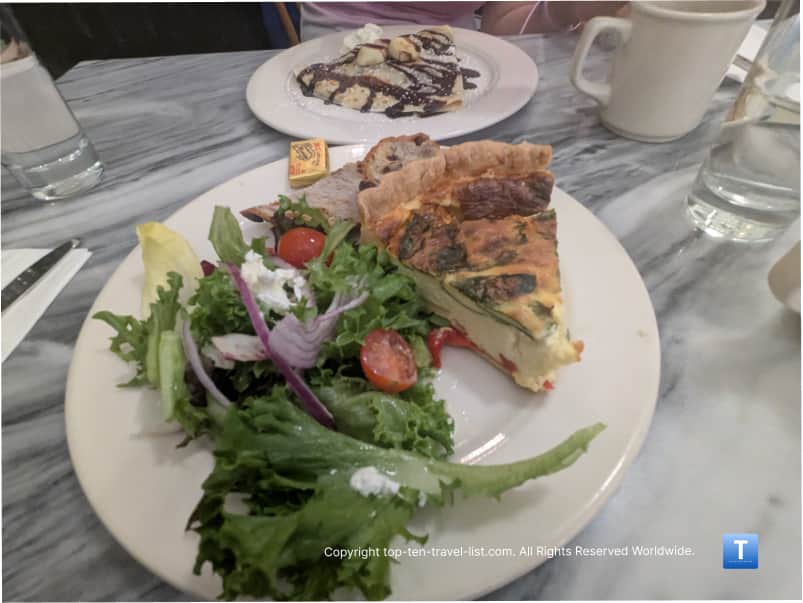 Vegetarian quiche at Le Petit Triangle Cafe in Cleveland