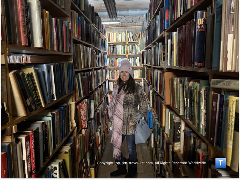 Lost in an aisle of books at John King Used books