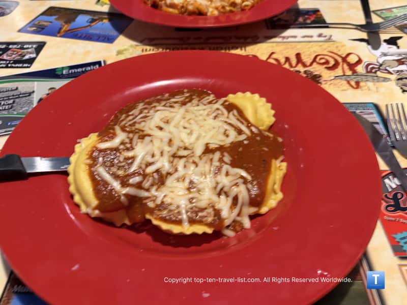 Cheese ravioli at Dominic's in Medina, Ohio 