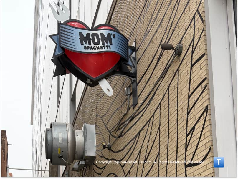 Mom's Spaghetti Eminem restaurant logo heart tattoo
