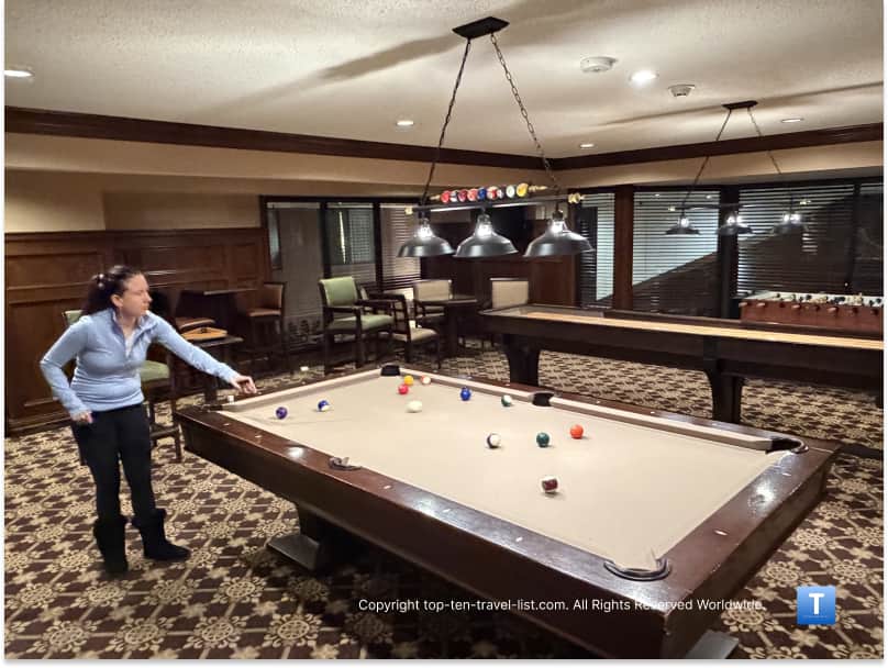 Game room at the Ann Arbor Regent hotel