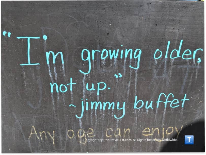 Jimmy Buffett sign at Woodstock Cafe in Vermillion