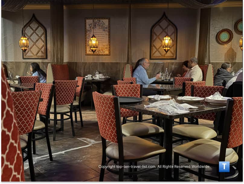 Dining room ambiance at Palm Palace in Ann Arbor