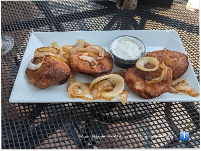 Pierogies at Huron Harbor Bar and Grill