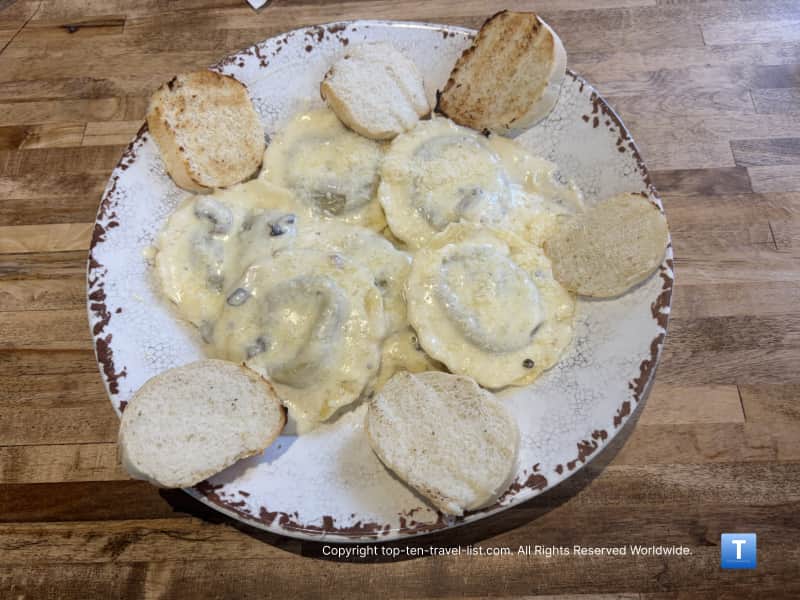 Portobello and truffle ravioli at Chagrin River Diner in downtown Willoughby