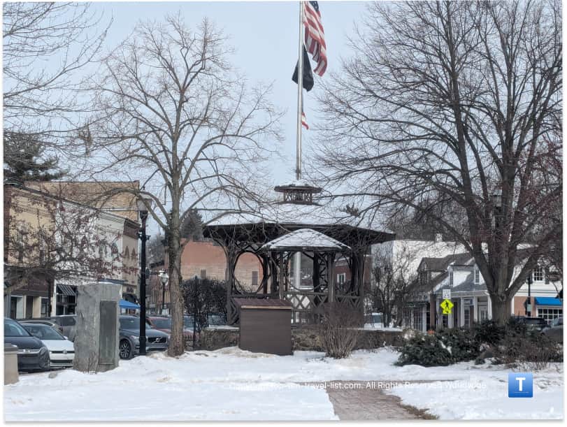 Winter scene in downtown Chagrin Falls, Ohio