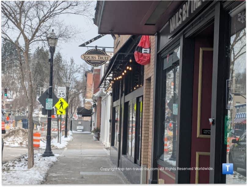 Main St. in Chagrin Falls in winter