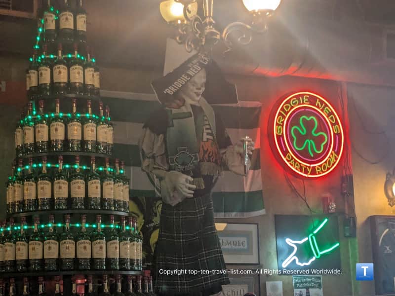 Jameson Whiskey bottle tree at P.J. McIntyre's Irish Pub in Cleveland