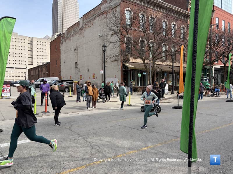 Finish line at the Cleveland St. Patrick's Day 5k