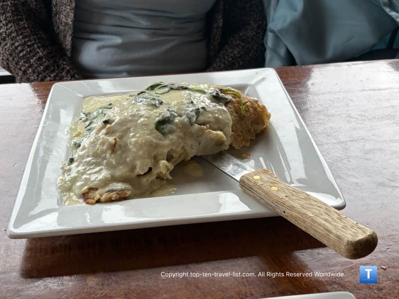 Vegetarian Boxty at The Harp Irish restaurant in Cleveland