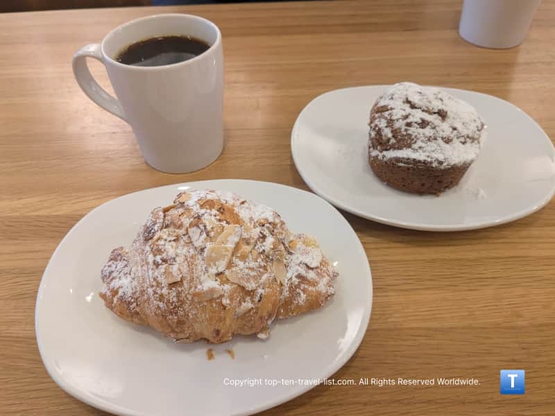 Almond croissant at Luna Cafe in Cleveland