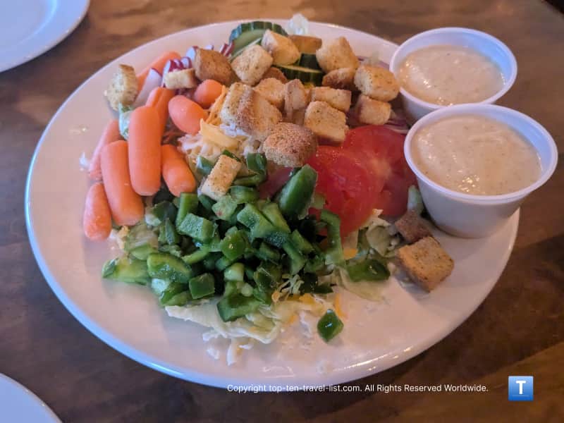 Dinner salad at Angelo's in Lakewood, OH