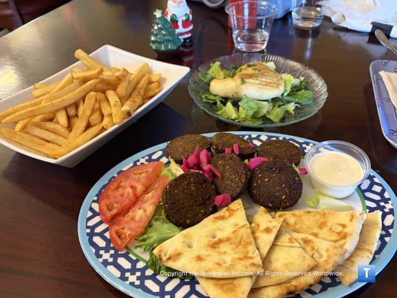Falafel appetizer plate at Mezza in Westlake