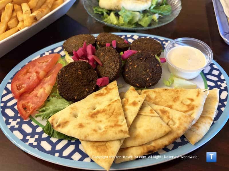 Falafel plate at Mezza restaurant in Westlake, OH
