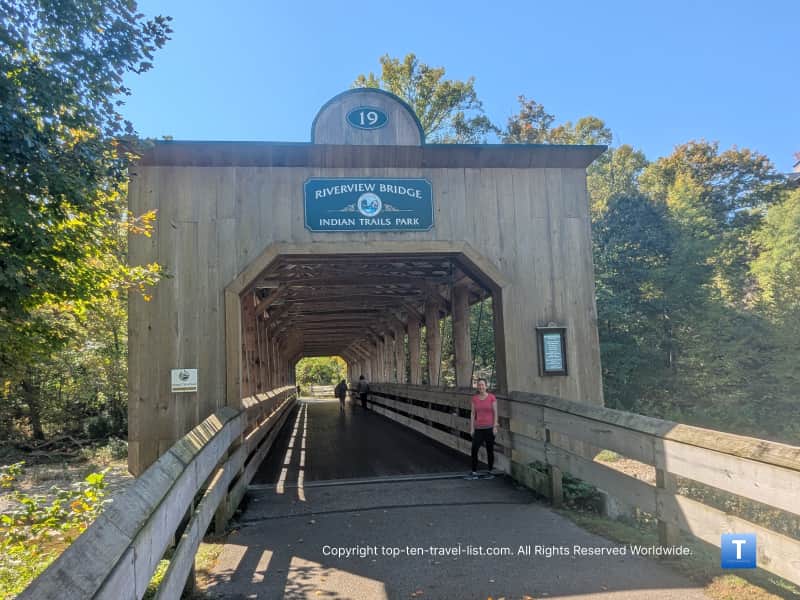 Riverview covered bridge at Indian Trails Park in Ohio