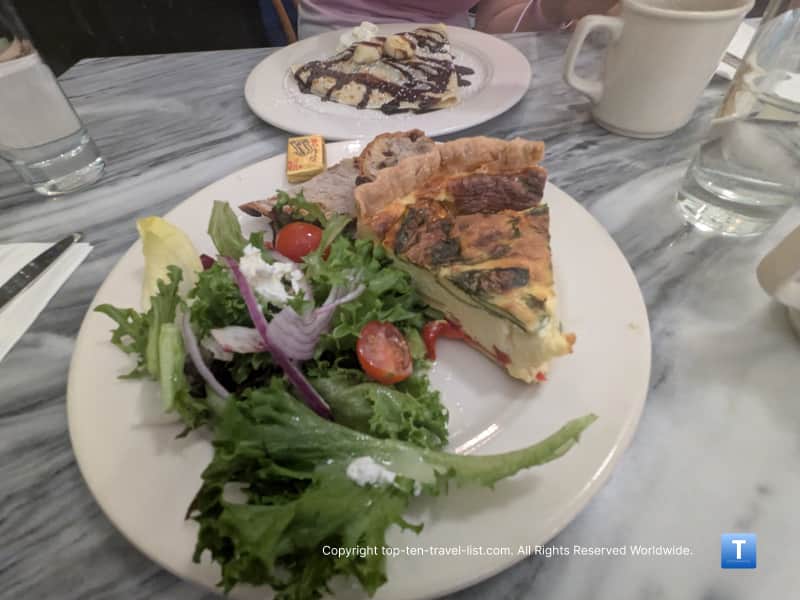 Vegetarian quiche at Le Petit Triangle Cafe in Ohio City