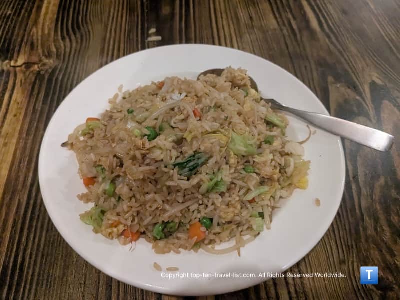 Veggie fried rice at Szechuan Gourmet in Strongsville, OH