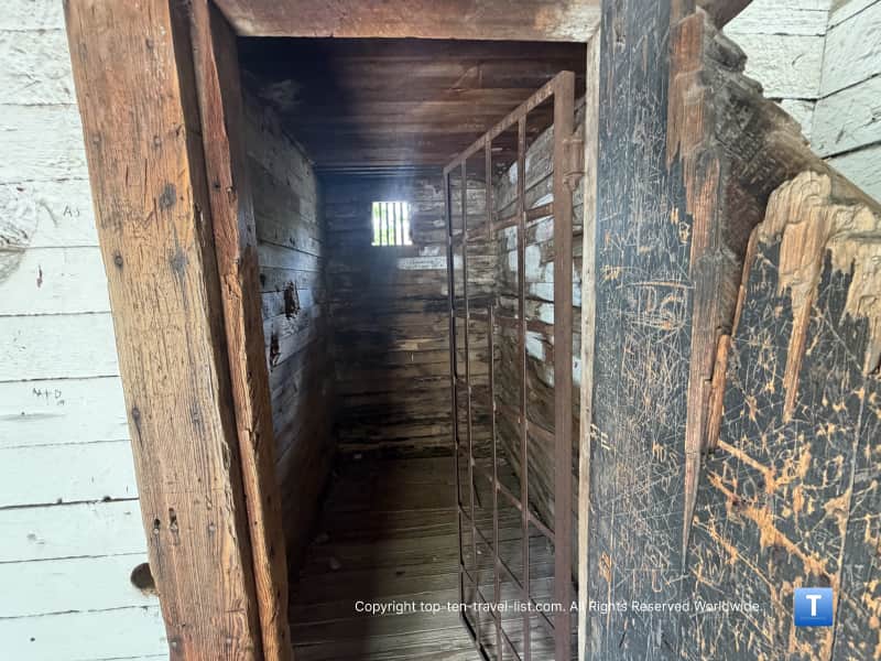 A look inside the historic Fort Dodge jail at the Boot Hill Museum 