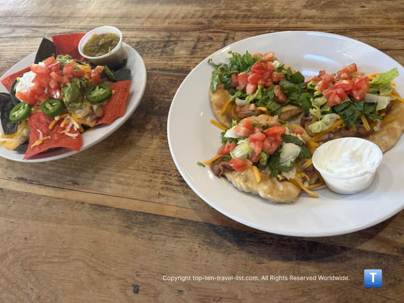 Hatchos and Mini Navajo tacos at Social Kitchen in Santa Fe, NM