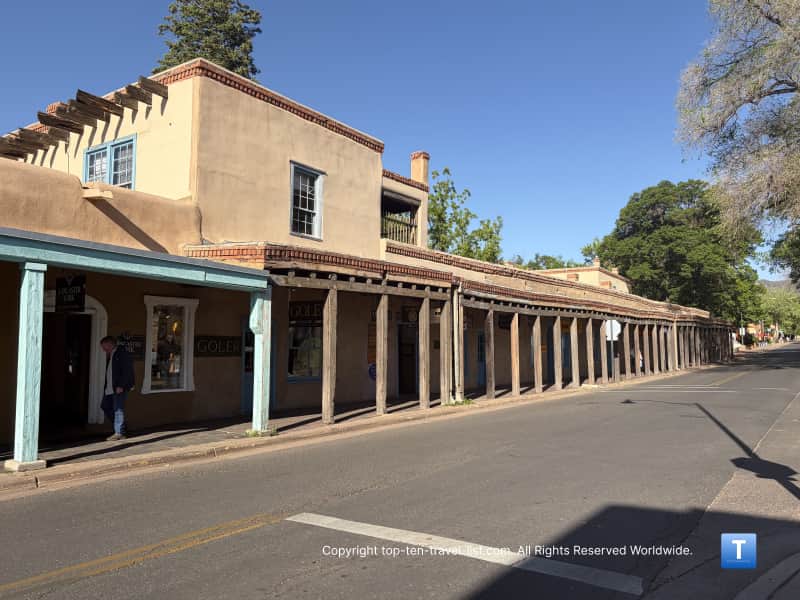Old architecture at Santa Fe Plaza