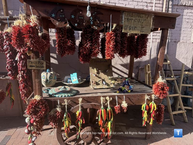 Red chiles for sale in Santa Fe, NM