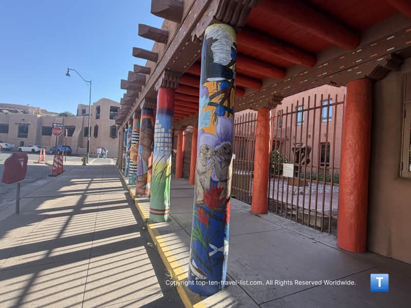 Colorful art at the Santa Fe Plaza