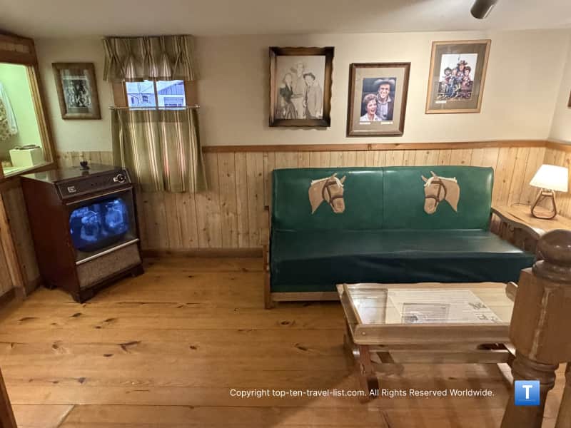 60's living room with Gunsmoke on at the Boot Hill Museum in Dodge City