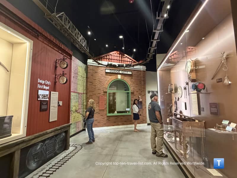 Historical exhibit on the history of Dodge City at the Boot Hill Museum