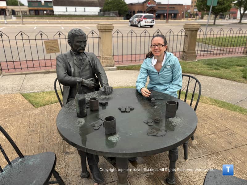 Doc Holliday poker statue in Dodge City, KS
