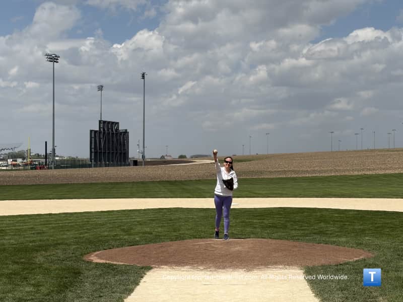 PItching at the Field of Dreams movie site