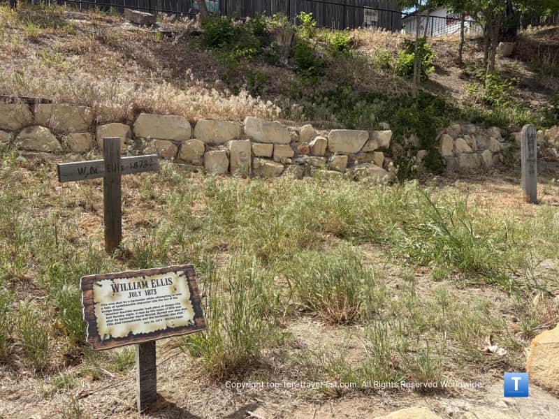 William Ellis Grave marker at Boot Hill Cemetery
