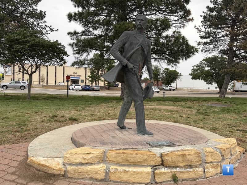Wyatt Earp statue in downtown Dodge City, KS