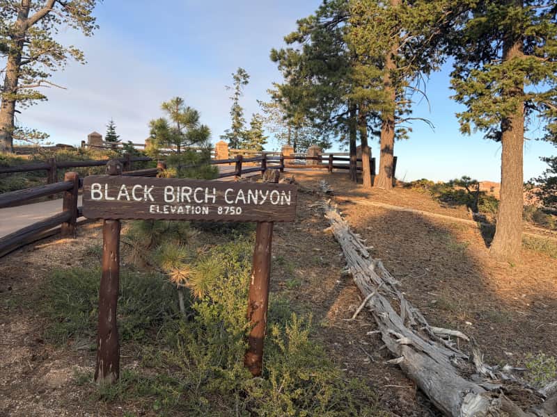 Black Birch Canyon overlook at Bryce Canyon National Park