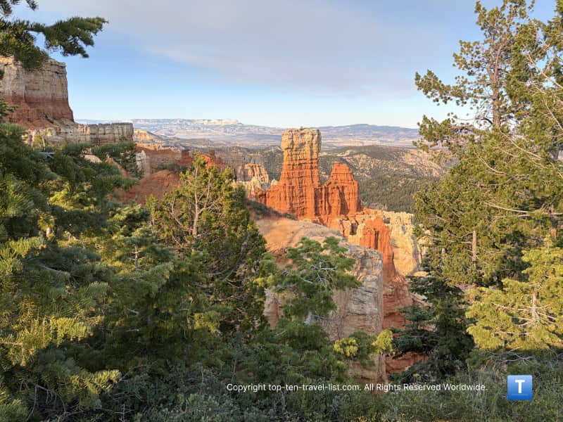 Bright red hoodoo at Agua Canyon at Bryce Canyon National Park